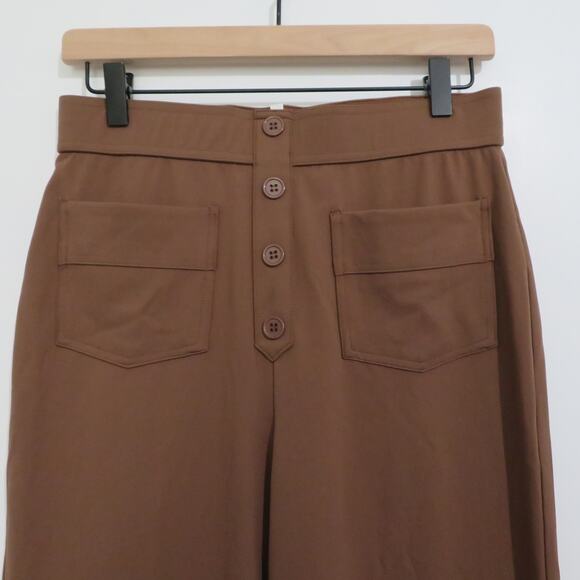 Halara Womens Sz M Mocha Brown High Waist Wide Leg Pants Casual Comfy Fit - Picture 3 of 7